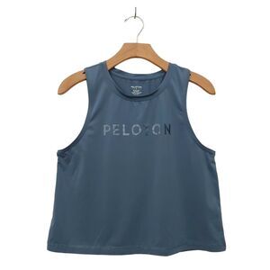 Peloton Muscle Tank Womens Medium Blue Distance Cropped Breathable Gym Yoga